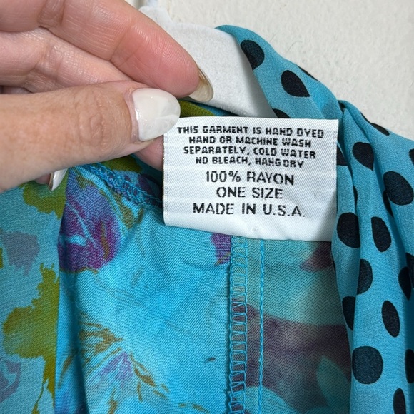 URU Hand Dyed Floral Cover Up Cardigan Made in the USA One Size - Picture 3 of 7